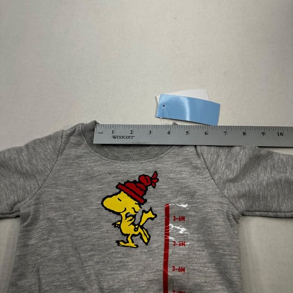 Peanuts Baby Size 3-6 Month Woodstock Long Sleeve Sweatshirt Gray New With Tags - Picture 7 of 14